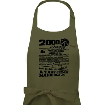 Kuchyňská zástěra 2000 v kostce - Dámská zástěra na vaření - Univerzální velikost ( Khaki )