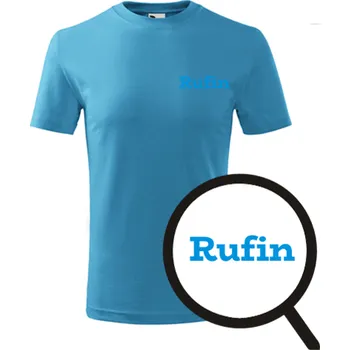 Chlapecké oblečení Tyrkysové dětské tričko Rufin - dětské tričko se jménem - barva tyrkysová - velikost 6let