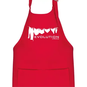 Kuchyňská zástěra Evoluce spodního prádla - Dětská zástěra na vaření - Univerzální velikost ( Červená )