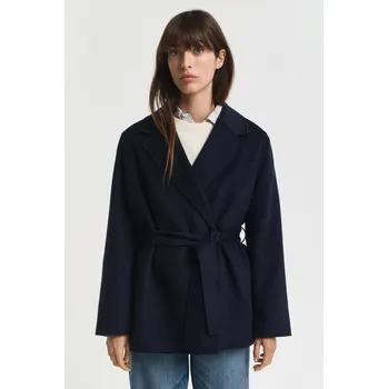 Dámský kabát KABÁT GANT HANDSTITCHED BELTED JACKET EVENING BLUE