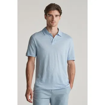 Pánské oblečení POLOKOŠILE GANT LINEN SS POLO FRESH BLUE