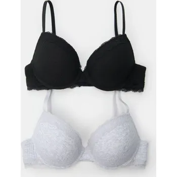 Podprsenka Sinsay - Bavlněná podprsenka 2 pack - vícebarevná - 003FA-MLC - 003FA-MLC-80C