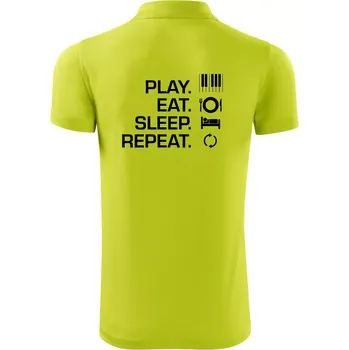 Pánská košile Play eat sleep piano - Polokošile Victory sportovní (dresovina) - L ( Limetková )