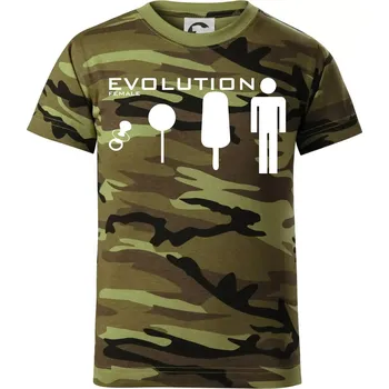 Chlapecké oblečení Evoluce ženy - Dětské maskáčové triko - 122 cm/6 let ( Zelený maskáč )