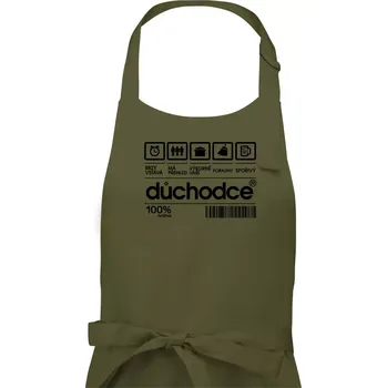 Kuchyňská zástěra Čárový kód důchodce - Pánská zástěra na vaření - Univerzální velikost ( Khaki )