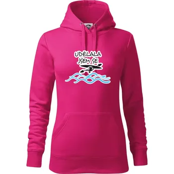 Dámská mikina Udělala jsem se - Mikina dámská Cape s kapucí - XS ( Purpurová )