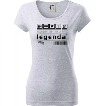 Dámské tričko Čárový kód - Legenda - Dámské triko Pure - S ( Světlešedý Melír )