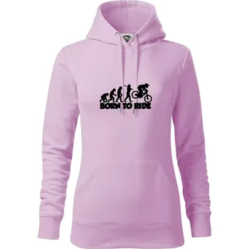 Dámská mikina Evoluce Born to ride - Mikina dámská Cape s kapucí - S ( Orchid )