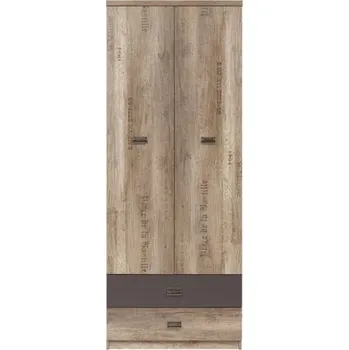 Šatní skříň Skříň Malcolm - Black Red White - BRW Dub Canyon Monument / Šedý Wolfram / Dub Canyon Monument Potisk 80x205.5 cm