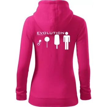 Dámská mikina Evoluce ženy - Dámská mikina trendy zipper s kapucí - XL ( Purpurová )