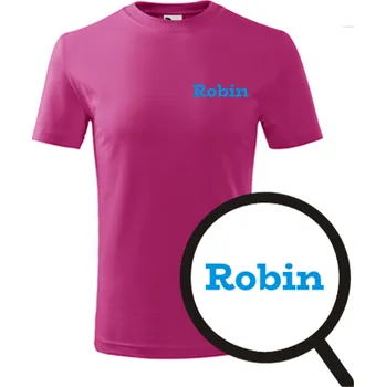 Purpurové dětské tričko Robin - dětské tričko se jménem - barva purpurová - velikost 8let