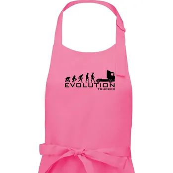 Kuchyňská zástěra Evoluce trucker - Pánská zástěra na vaření - Univerzální velikost ( Růžová )