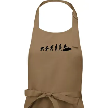 Kuchyňská zástěra Evoluce vodní skútr - Pánská zástěra na vaření - Univerzální velikost ( Cappuccino )