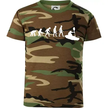 Chlapecké oblečení Evoluce kajak - Dětské maskáčové triko - 146 cm/10 let ( Hnědý maskáč )