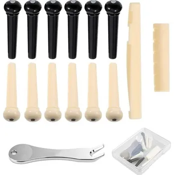 Kytara Kolíky pro kytarový kobylkový můstek, ... 12 kusů plastových kytarových pinů pro kobylkový můstek,