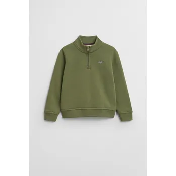 Dívčí mikina MIKINA GANT SHIELD HALF ZIP SWEAT WASHED OLIVE