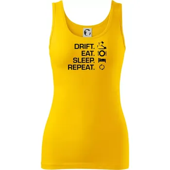 Dámské tričko Drift Eat Sleep Repeat - Dámské tílko - XL ( Žlutá )