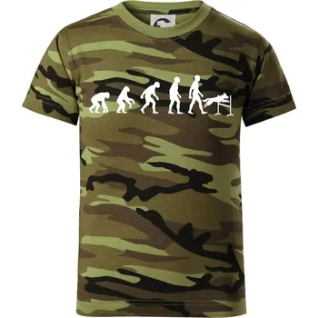 Evoluce agility muž - Dětské maskáčové triko - 146 cm/10 let ( Zelený maskáč )