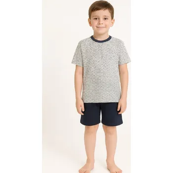 Chlapecké pyžamo BAZAR-Dětské pyžamo - jemný vzorek tm.modré Velikost: EU 146