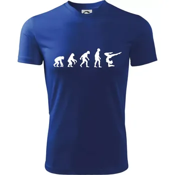 Chlapecké tričko Evoluce yoga - Dětské triko sportovní (dresovina) - 134 cm/8 let ( Královská modrá )