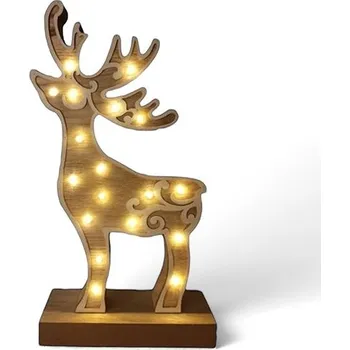 Vánoce Senzanakupy Vánoční dřevěná LED dekorace - Jelen 35 cm