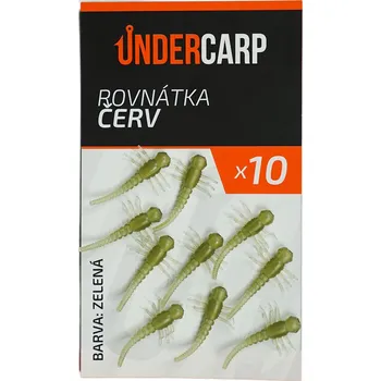 Rybářský háček UnderCarp Rovnátka Červ Zelená 10ks