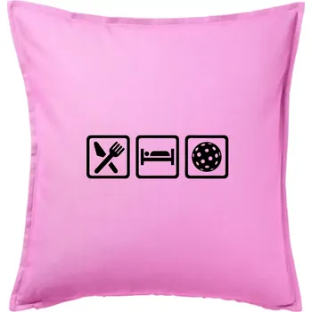 Polštář Eat sleep florbal v řadě - Polštář 50x50 - 50x50 - Pouze potah ( Růžová )