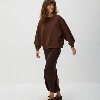 Dámská sukně Reserved - Midi sukně s modalem - tmavě hnědá - YS810-89X - YS810-89X-M