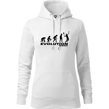 Dámská mikina Evoluce tenis kluk - Mikina dámská Cape s kapucí - XS ( Bílá )