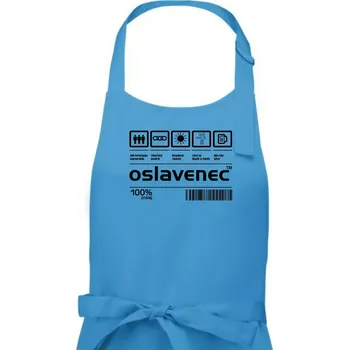 Kuchyňská zástěra Čárový kód - Oslavenec - Pánská zástěra na vaření - Univerzální velikost ( Světlý tyrkys )