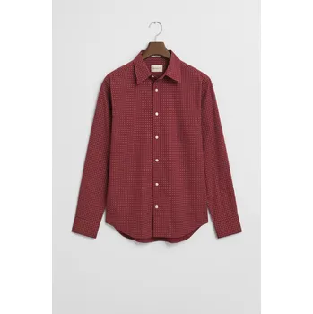 Pánské oblečení KOŠILE GANT REG MICRO PRINT SHIRT PLUMPED RED