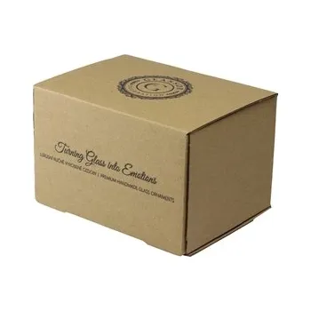 Dárková krabička Krabička kraft neprůhledná s logem Glassor