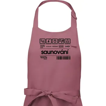 Kuchyňská zástěra Čárový kód - sauna - Pánská zástěra na vaření - Univerzální velikost ( Starorůžová )