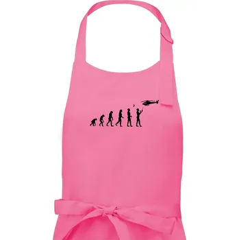 Kuchyňská zástěra Evoluce modeláře - Dámská zástěra na vaření - Univerzální velikost ( Růžová )