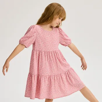 Dětská móda Reserved - Šaty se vzorem - tmavě fialová - 235FW-49X - 235FW-49X-116