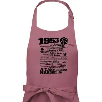 Kuchyňská zástěra 1953 v kostce - Pánská zástěra na vaření - Univerzální velikost ( Starorůžová )