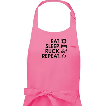 Kuchyňská zástěra Eat sleep Rugby - Pánská zástěra na vaření - Univerzální velikost ( Růžová )