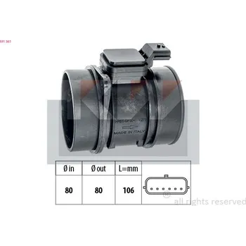 Čidlo automobilu Snímač množství protékajícího vzduchu KW 491 361