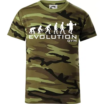 Chlapecké tričko Evoluce Gym - Dětské maskáčové triko - 146 cm/10 let ( Zelený maskáč )