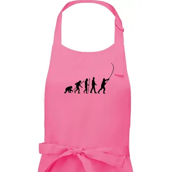 Kuchyňská zástěra Evoluce rybaření - Pánská zástěra na vaření - Univerzální velikost ( Růžová )