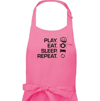 Kuchyňská zástěra MMA eat sleep repeat - Pánská zástěra na vaření - Univerzální velikost ( Růžová )