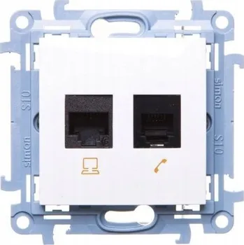 Elektrická zásuvka Internetová a telefonní zásuvka nástěnná Kontakt-simon bílá