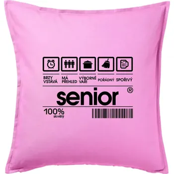 Polštář Čárový kód senior - Polštář 50x50 - 50x50 - Pouze potah ( Růžová )