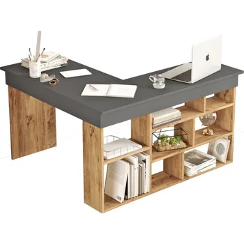 Psací stůl Rohový psací stůl ANTIGO, levý, atlantská borovice/černá - II. jakost, POUZE OSOBNÍ ODBĚR + vyzvednutí ZDARMA