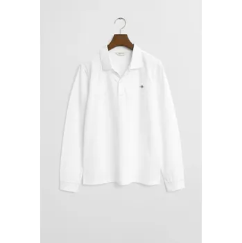 Dívčí košile POLOKOŠILE GANT SHIELD LS PIQUE RUGGER WHITE