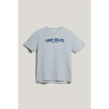 Dívčí tričko TRIČKO GANT GRAPHIC SS T-SHIRT LIGHT GREY MELANGE