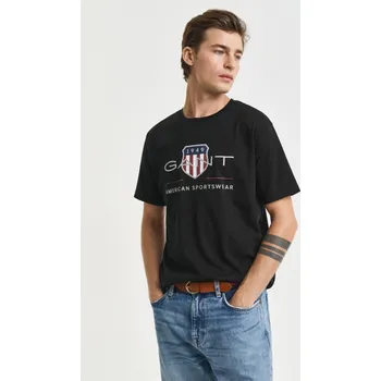 Pánské oblečení TRIČKO GANT REG ARCHIVE SHIELD SS T-SHIRT BLACK