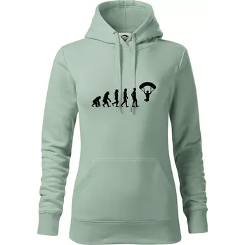 Dámská mikina Evoluce paragliding - Mikina dámská Cape s kapucí - 2XL ( Sage )