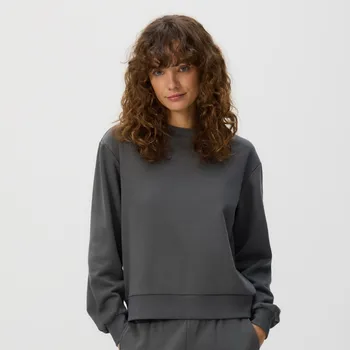 Dámská mikina Reserved - Hladká mikina s vysokým podílem bavlny - tmavě šedá - VG121-90X - VG121-90X-S