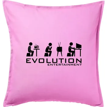 Polštář Evoluce zábavy - Polštář 50x50 - 50x50 - Pouze potah ( Růžová )
